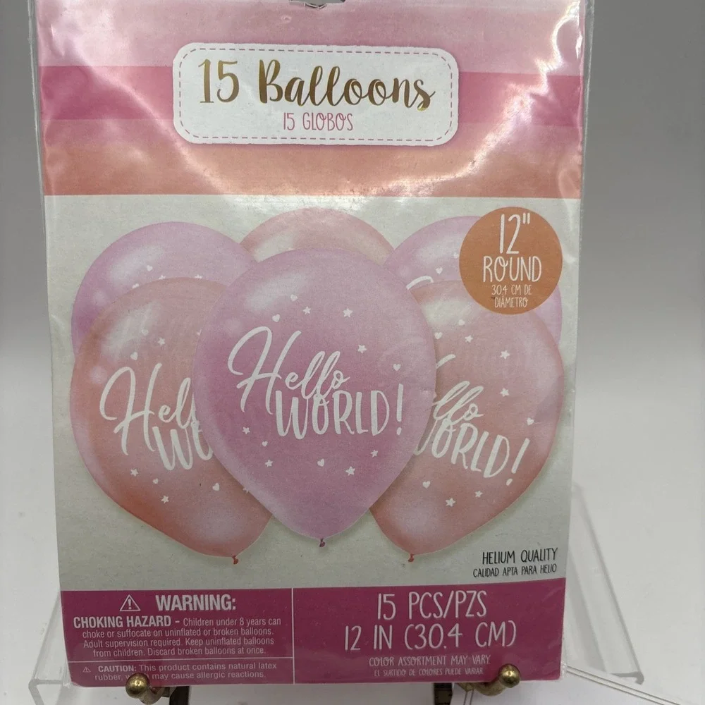 2 pks of Swirl Decorations~Pastel Colors~12 Pcs/Pack and 15 Pink Hello World